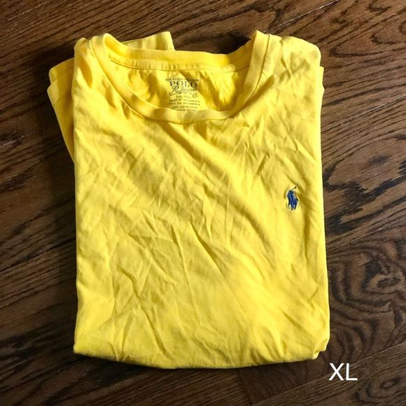 RALPH LAUREN POLO Mens Short Sleeve Crew Neck Short Sleeve Yellow T-Shirt XL - Picture 1 of 5